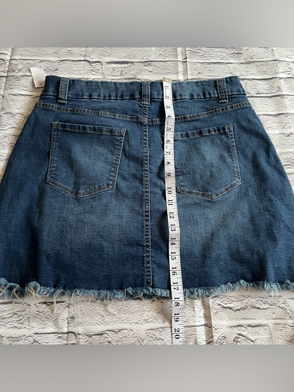 NEW no boudaries Indigo Distressed Denim Mini Skirt - Picture 7 of 7